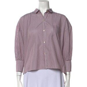 Nili Lotan Lonnie Button Down Shirt in Red Size: XS